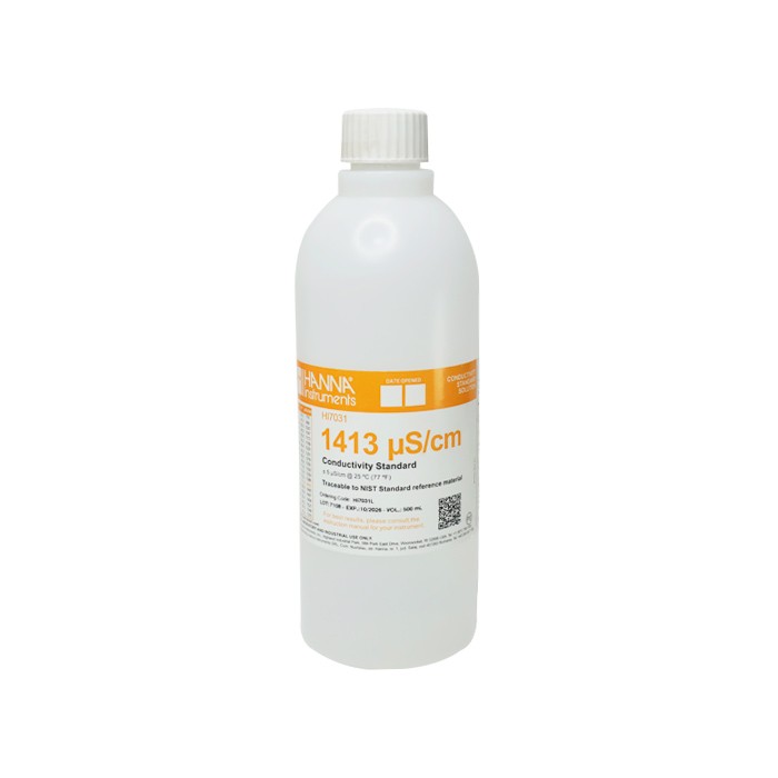 Solución estándar de conductividad 1413 µS/cm para calibración